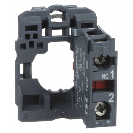 SCHNEIDER ELECTRIC Contact Block, 1NC Slow Break, 22mm ZB5AZ102