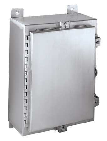 WIEGMANN 316L Stainless Steel Enclosure, 20 in H, 20 in W, 8 in D, NEMA 3R; 4; 4X; 12, Hinged SSN4202008A