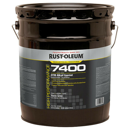 Rust-Oleum Interior/Exterior Paint, High Gloss, Oil Base, Navy Gray, 5 gal 975300