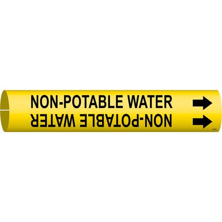 BRADY Pipe Mrkr, Non-Potable Water, 1-1/2to2-3/8, 4102-B 4102-B