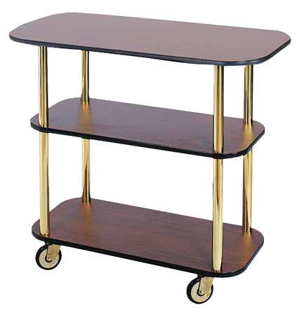 GENEVA Service Cart, (3) Rectangular Shelves-Mahogany Laminate 36100-11