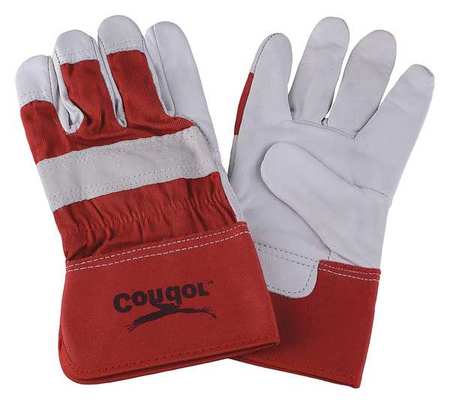 CONDOR Leather Gloves, Goatskin, Red/White, L, PR 6JG07