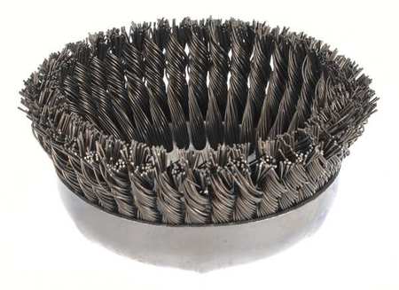 WEILER Knot Wire Cup Wire Brush, Threaded Arbor, 6" 94027