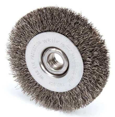 WEILER Crimped Wire Wheel Wire Brush, Threaded Arbor 93022