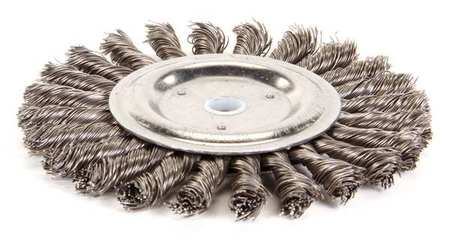 WEILER Twist Wire Wheel Wire Brush, Arbor, 6" 94021