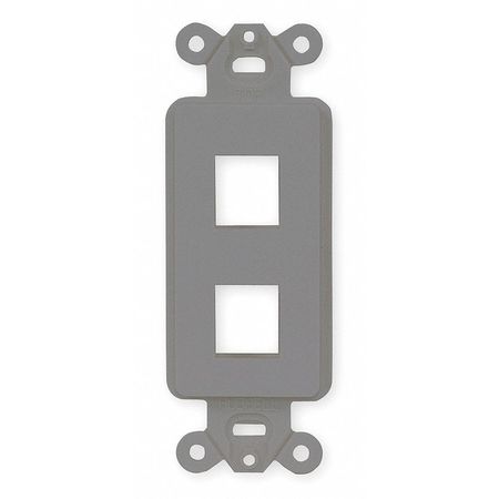 HUBBELL PREMISE WIRING Outlet Frame, 2 Port, Flush Mount, Gray NS612GY