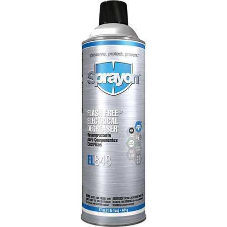 Sprayon Electrical Degreaser, 13 Oz Aerosol Can, Liquid, Colorless SC0848000