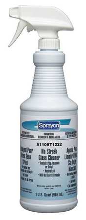 SPRAYON Liquid Glass Cleaner, 32 oz., Blue, Unscented, Trigger Spray Bottle S1106T1232