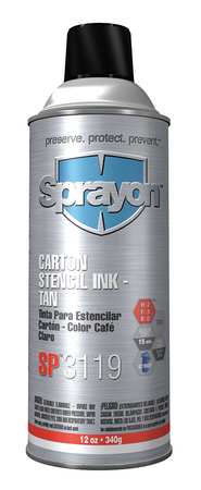 Sprayon Stencil Ink, 12 oz., Tan, Waterproof SC3119000