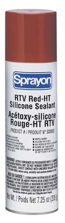 Sprayon RTV Silicone Sealant, 8 oz, Red, Temp Range 80 to 450 Degrees F S00050000