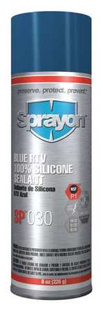 Sprayon Mildew and Water Resistant RTV Silicone Sealant, 8 oz, Blue, Temp Range -80 to 450 Degrees F S00030000