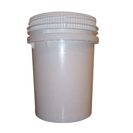 ZORO SELECT Pail, Screw Top, Round, 10.7 gal, HDPE, White 51501