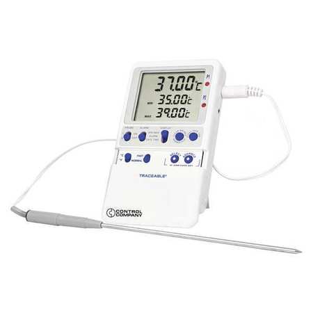 TRACEABLE Digital Thermometer, 28 Degrees to 102 Degrees F for Wall or Desk Use 4244