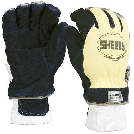 SHELBY Firefighters Gloves, XL, Cowhide Lthr, PR 5284XL