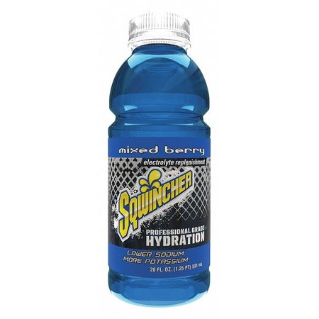 Sqwincher Sports Drink, Regular, 20 oz ready to drink, Mixed Berry, 24 Pack 159030530