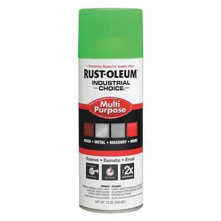 Rust-Oleum Spray Paint, Fluorescent Green, Gloss, 12 oz 1632830