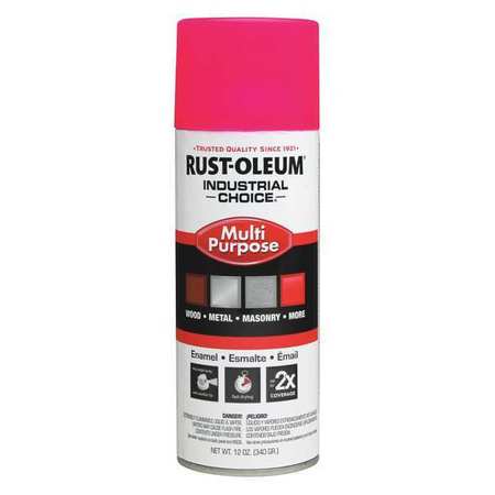 Rust-Oleum Spray Paint, Fluorescent Pink, Gloss, 12 oz 1659830