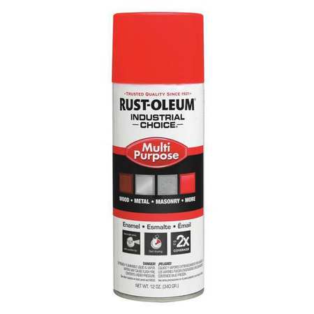 Rust-Oleum Spray Paint, Fluorescent Red-Orange, Gloss, 12 oz 1655830