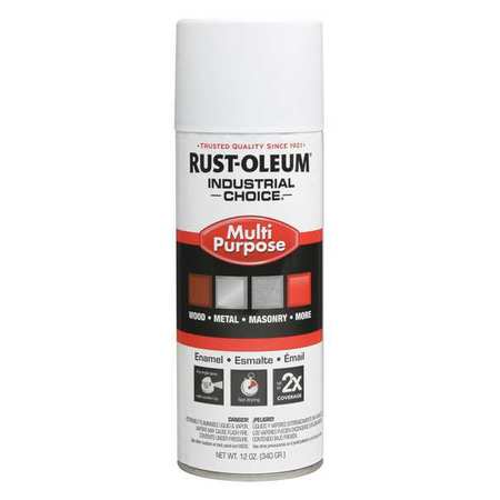 Rust-Oleum Spray Paint, White, Flat, 12 oz. 1690830