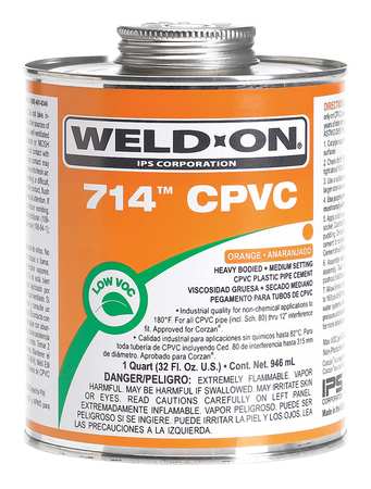 Weld-On CPVC Orange Heavy Bodied 1/2 Pint 13979