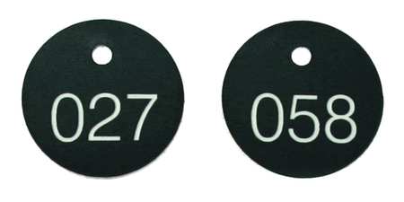 ACCUFORM ID Tag, Numbered 001-100, 1-1/8 in, Circle, White/Black, 100/PK TDG300BK