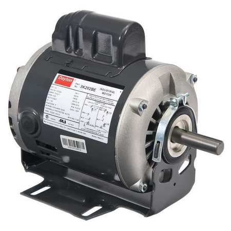 DAYTON Capacitor-Start Belt Drive Motor, 1/3 HP, 115/230V AC Voltage, 56 Frame, 1,725 Nameplate RPM 6K366