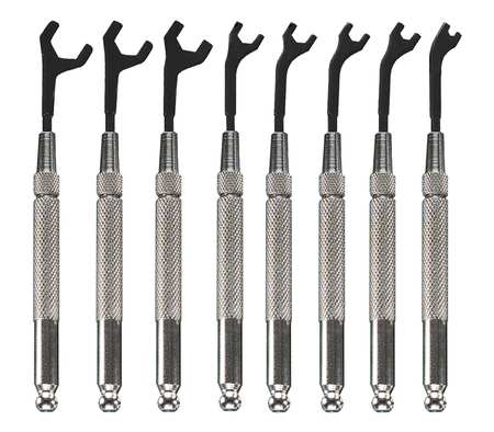MOODY TOOL Open End Wrench Set, 30 Deg, 2.5-7mm, 8 Pc 58-0161