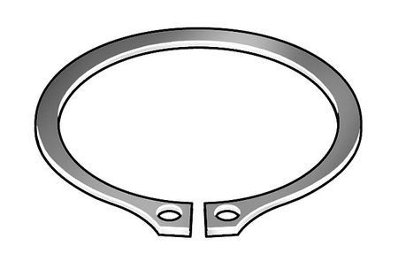 Zoro Select External Retaining Ring, Stainless Steel Plain Finish, 12 mm Shaft Dia, 5 PK DSH-12SA