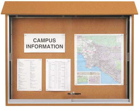 United Visual Products Enclosed Outdoor Bulletin Board 34"x47", Tack UVMC4536-CEDAR