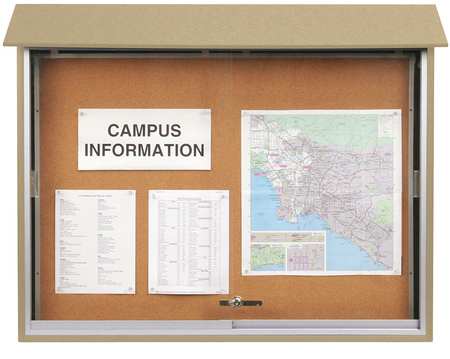 UNITED VISUAL PRODUCTS Enclosed Outdoor Bulletin Board 40"x52", Tack UVMC5240-SAND