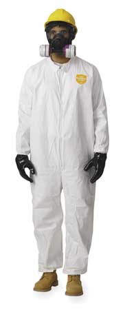 Dupont Collared Disposable Coveralls, M, 25 PK, White, Microporous Film Laminate, Zipper NG125SWHMD002500