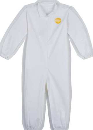 Dupont Collared Disposable Coveralls, M, 25 PK, White, Microporous Film Laminate, Zipper NG125SWHMD002500