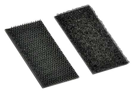 3M Reclosable Fastener Shape, Square, Acrylic Adhesive, 1 in, 1 in Wd, Black, 100 PK 1-1-100-SJ3522/SJ3523