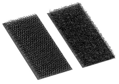 3M Reclosable Fastener Shapes, Acrylic Adhesive, 2 in, 1 in Wd, Black, 100 PK 1-2-100-SJ3571/SJ3572