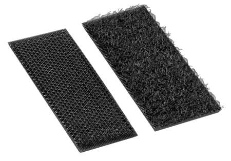 3M Reclosable Fastener Shape, Square, Rubber Adhesive, 1 in, 1 in Wd, Black, 100 PK 1-1-100-SJ3532N/SJ3533N