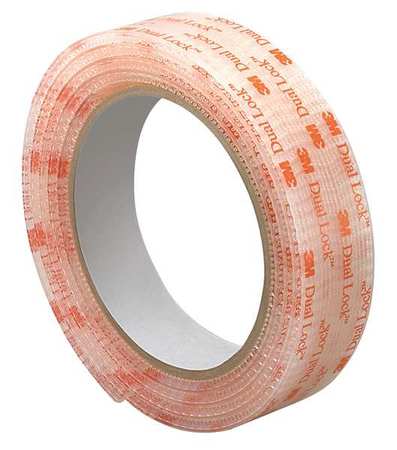 3M Reclosable Fastener, Acrylic Adhesive, 30 ft, 1 in Wd, Clear 1-10-SJ3560
