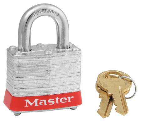 MASTER LOCK Lockout Padlock, KA, Red, 1-1/4"H, PK3 3KAS3RED