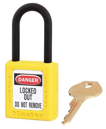 MASTER LOCK Lockout Padlock, KA, Yellow, 1-3/4"H, PK12 406KAS12YLW
