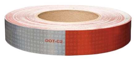 ORALITE Reflective Tape, W 1 In, Red/White 18682