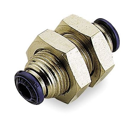 AIGNEP USA Bulkhead Union, Brass, Push-Fit, 5/32in, PK5 88050-53