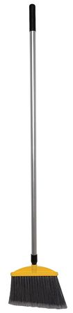 TOUGH GUY 11 in Sweep Face Broom, Medium, Synthetic, Silver, 49 in L Handle 6MPT8