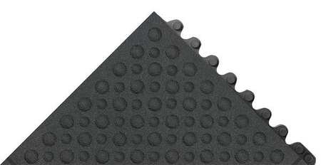 Notrax Antifatigue Mat, Black, 3 ft. L x 3 ft. W, Rubber, Bubble Surface Pattern, 3/4" Thick 557S0033BL