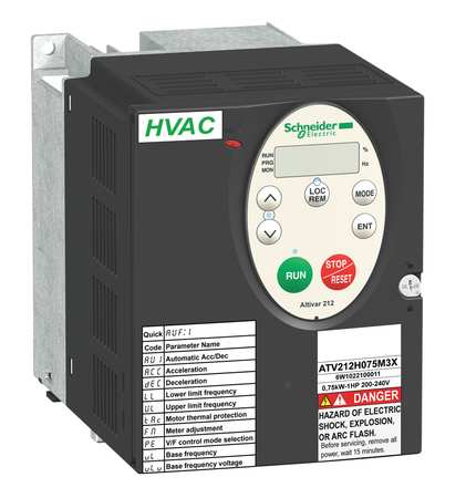 SCHNEIDER ELECTRIC Variable Frequency Drive, 5 HP, 208-240V, Altivar 212 AC Drive ATV212HU40M3X