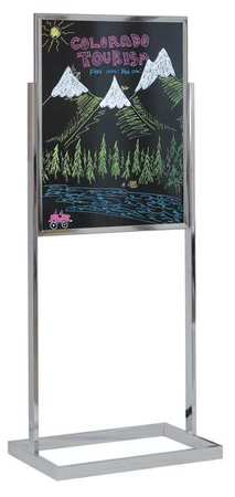 UNITED VISUAL PRODUCTS Pedestal Dry Erase Display Board 24"x36", Black UVBPS2436-CHROME-BLACK