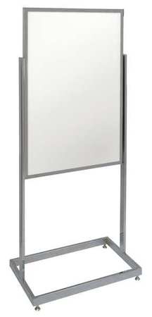 UNITED VISUAL PRODUCTS Pedestal Dry Erase Display Board 24"x58", White UVWPS2436-CHROME-WHITE