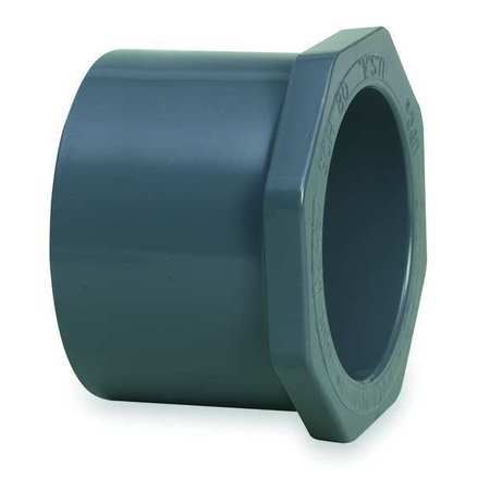 ZORO SELECT PVC Reducing Bushing, Spigot x Socket, 1 in x 3/4 in Pipe Size 837-131