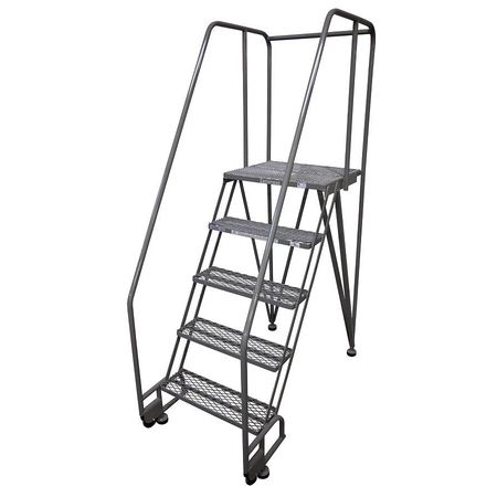 COTTERMAN 80 in H Steel Tilt and Roll Ladder, 5 Steps, 350 lb Load Capacity 5STRA6E20C1P6
