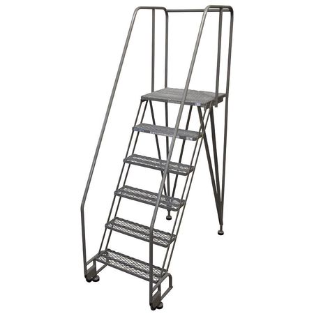 Cotterman 90 in H Steel Tilt and Roll Ladder, 6 Steps 6STRA3E20C1P6