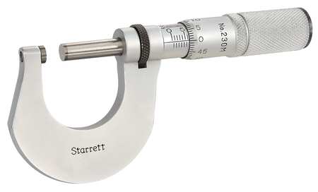 Starrett Outside Micrometer, Mechanical, 1"/25mm, 0.001"/0.001mm V230MXRL
