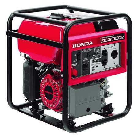 Honda Portable Generator, Gasoline, 2,600 W Rated, 3,000 W Surge, Recoil Start, 25.0 A EB3000CK2A
